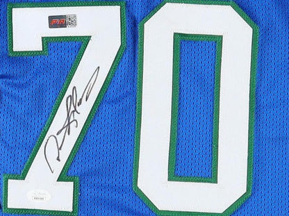 Dennis Rodman Autographed Dallas Custom Basketball Blue Jersey (PIA)