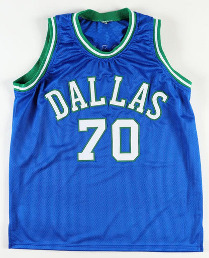Dennis Rodman Autographed Dallas Custom Basketball Blue Jersey (PIA)