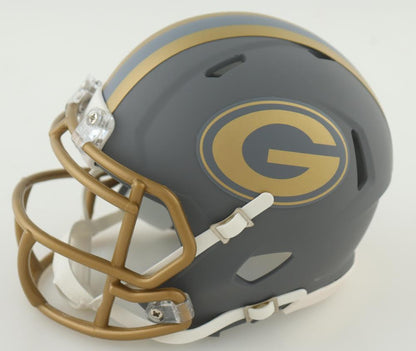 Julius Peppers Signed Green Bay Mini Football Slate Helmet (PIA & JSA) Green ink