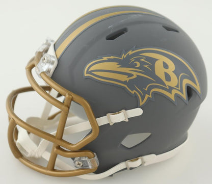 Zay Flowers Baltimore Slate Speed Mini Football Helmet (JSA & PIA)