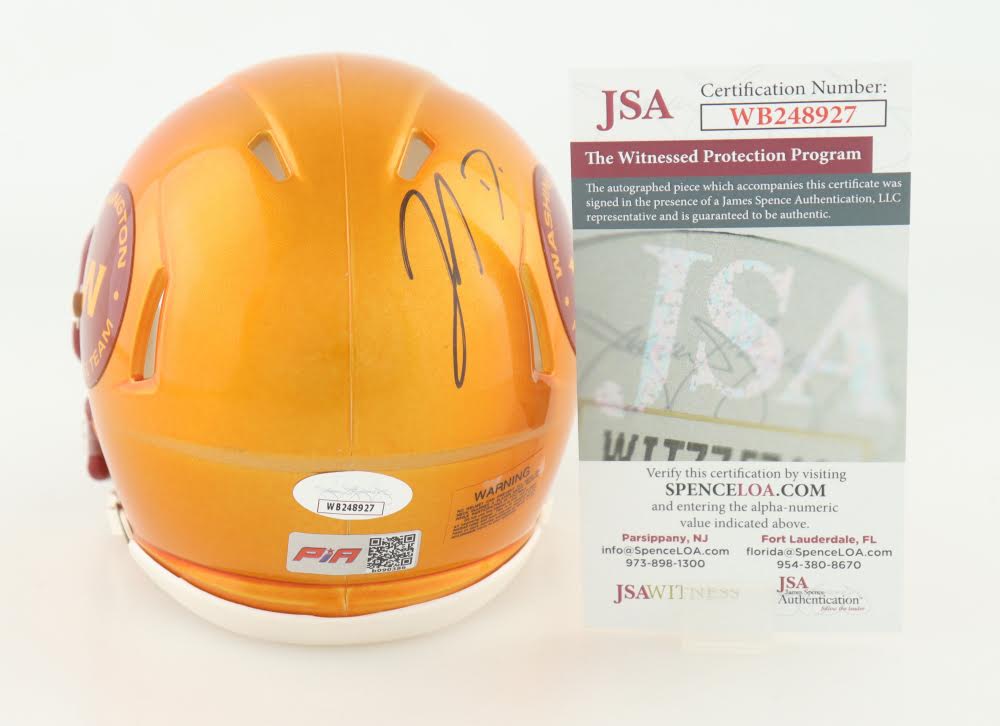 Josh Dotson Signed Washington Flash Mini Football Helmet (JSA & PIA)