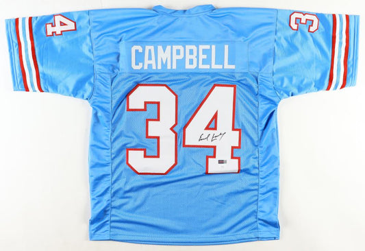 Earl Campbell Houston Signed Custom Football Blue Jersey (PIA)
