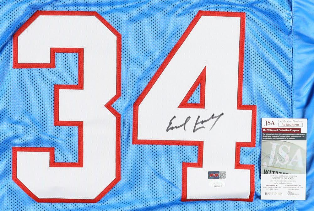 Earl Campbell Houston Signed Custom Football Blue Jersey (PIA)