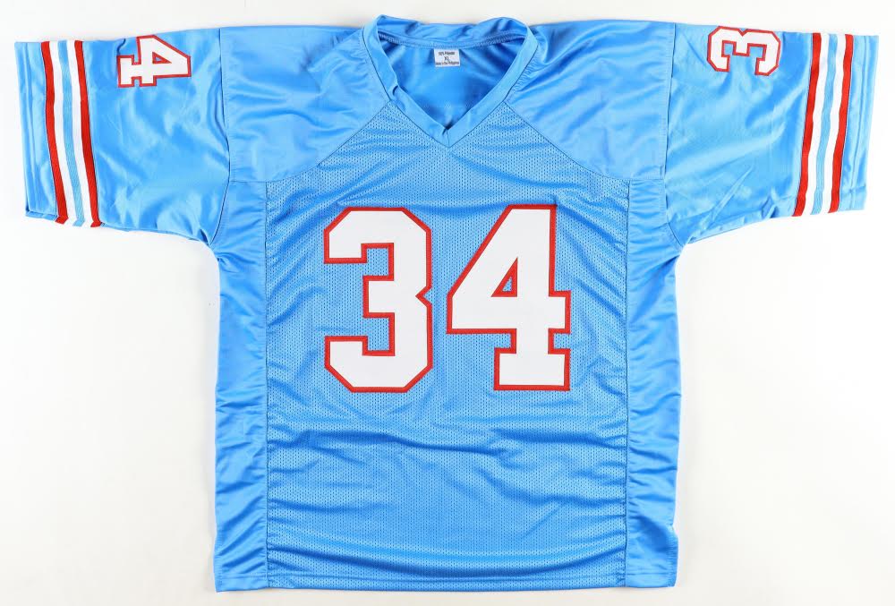 Earl Campbell Houston Signed Custom Football Blue Jersey (PIA)