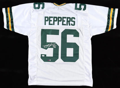 Julius Peppers Signed Green Bay Custom Autographed White Football Jersey