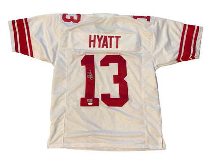 Jalin Hyatt Custom New York Autographed Football White Jersey (JSA & PIA)