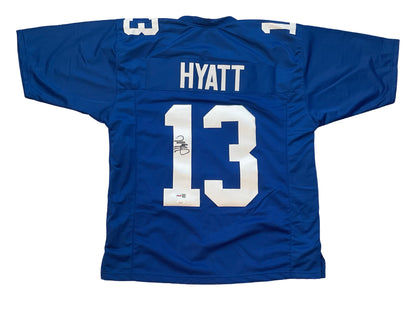 Jalin Hyatt Custom New York Autographed Football Blue Jersey (JSA & PIA)
