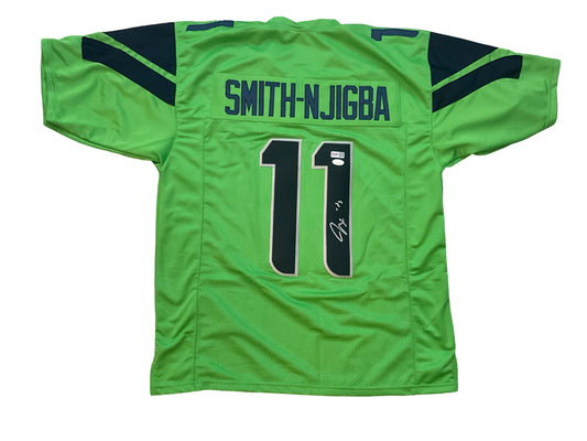 Jaxon Smith-Njigba Signed Seattle Green Football Jersey (JSA & PIA)