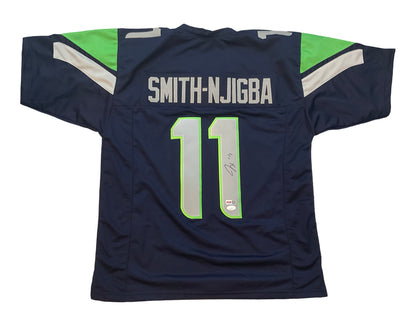 Jaxon Smith-Njigba Signed Seattle Blue Football Jersey (JSA & PIA)
