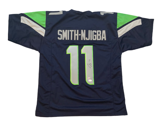 Jaxon Smith-Njigba Signed Seattle Blue Football Jersey (JSA & PIA)