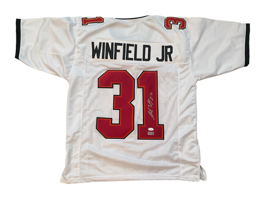 Antonio Winfield Jr Custom Tampa Bay Autographed White Football Jersey (JSA)