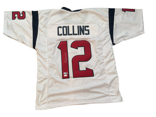 Nico Collins Houston Signed Custom Football White Jersey (JSA/PIA)