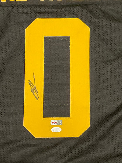 Bryce Ford-Wheaton Custom West Virginia Autographed Football Black Jersey (JSA & PIA)