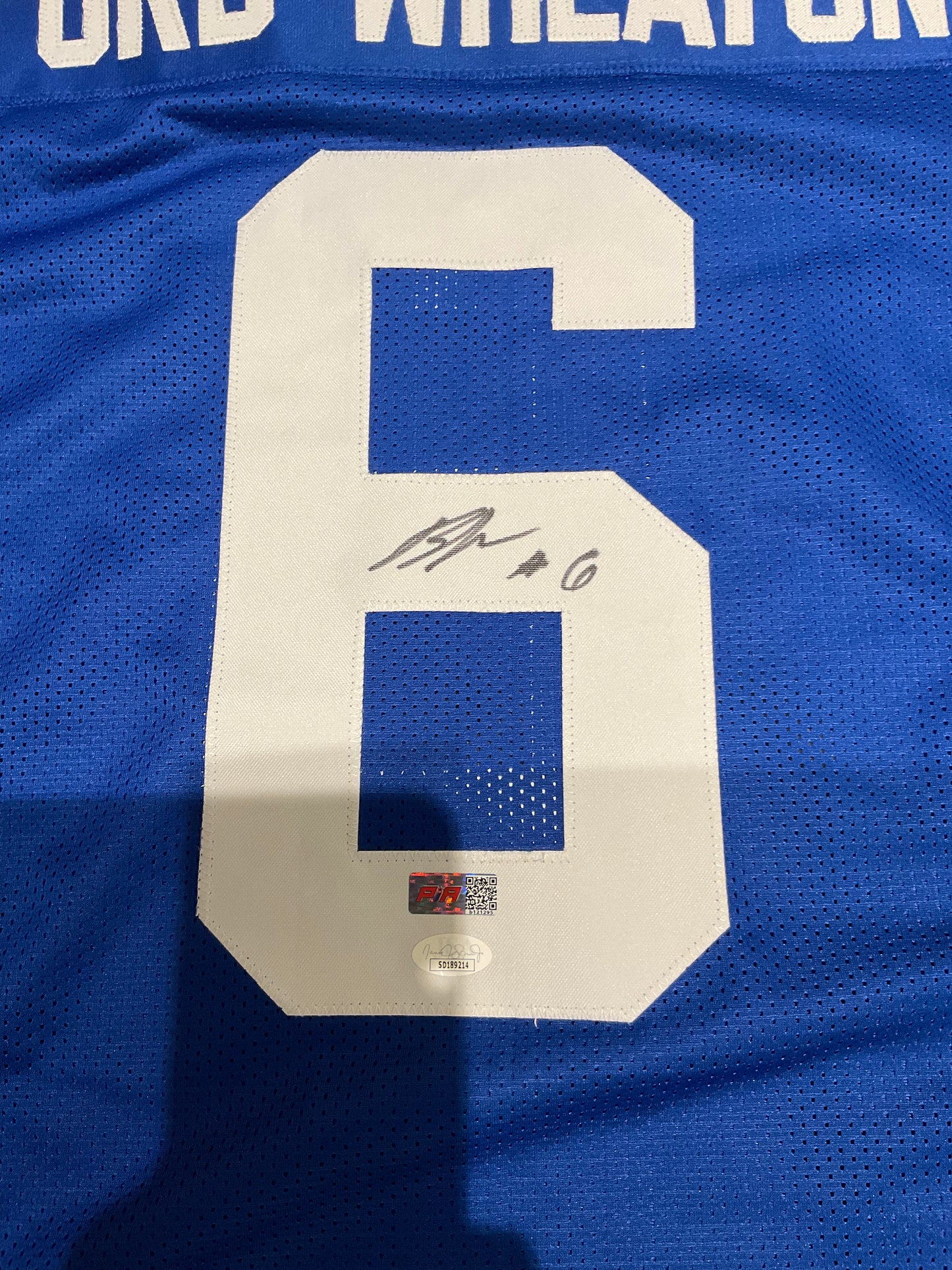 Bryce Ford-Wheaton Custom New York Autographed Football Blue Jersey (JSA & PIA)
