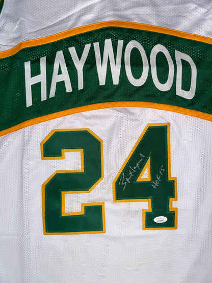 Spencer Haywood Custom Seattle Autographed Basketball Jersey (PIA/JSA)