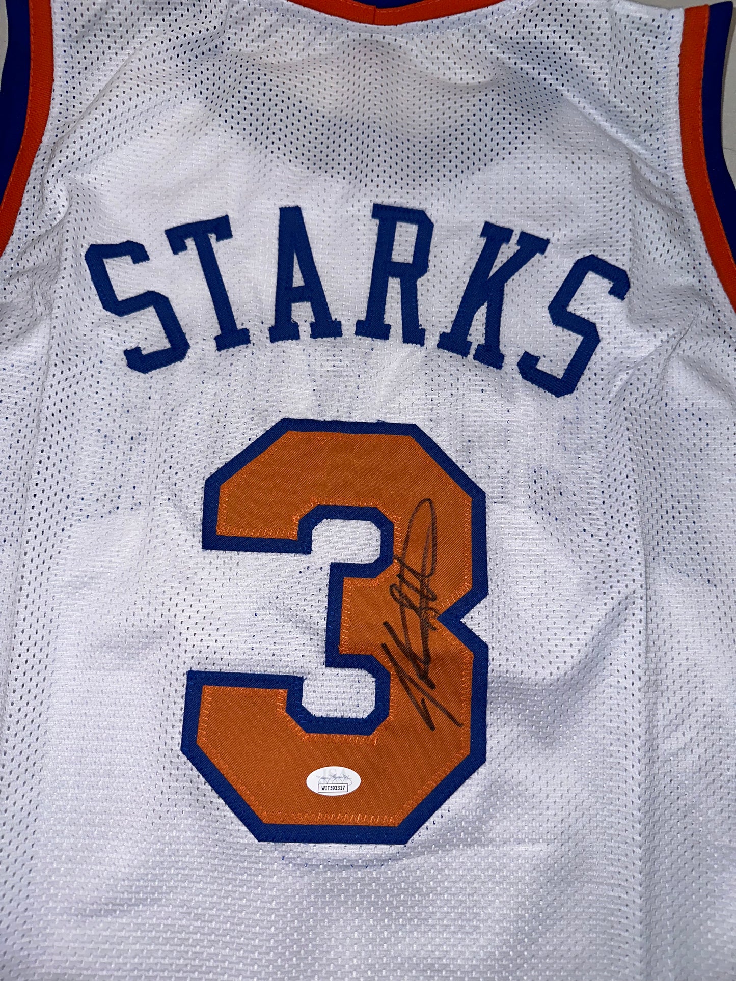 John Starks Custom New York Autographed Basketball Jersey (PIA/JSA)