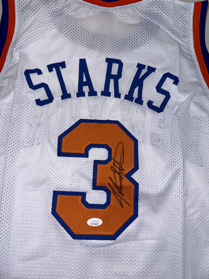 John Starks Custom New York Autographed Basketball Jersey (PIA/JSA)