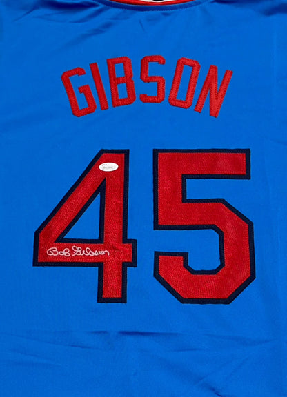 Bob Gibson Signed Custom St. Louis Autographed Baseball Jersey (JSA)