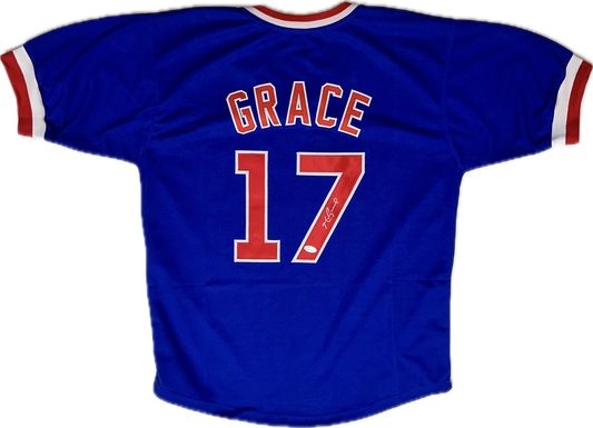 Mark Grace Custom Chicago Autographed Baseball Jersey (PIA/JSA)