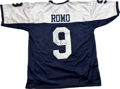 Tony Romo Custom Dallas Autographed Football Jersey (JSA)