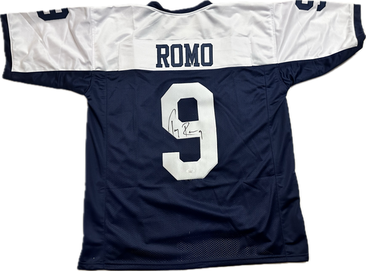 Tony Romo Custom Dallas Autographed Football Jersey (JSA)