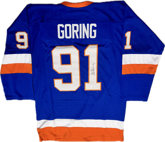 Butch Goring Custom New York Autographed Hockey Jersey (JSA)
