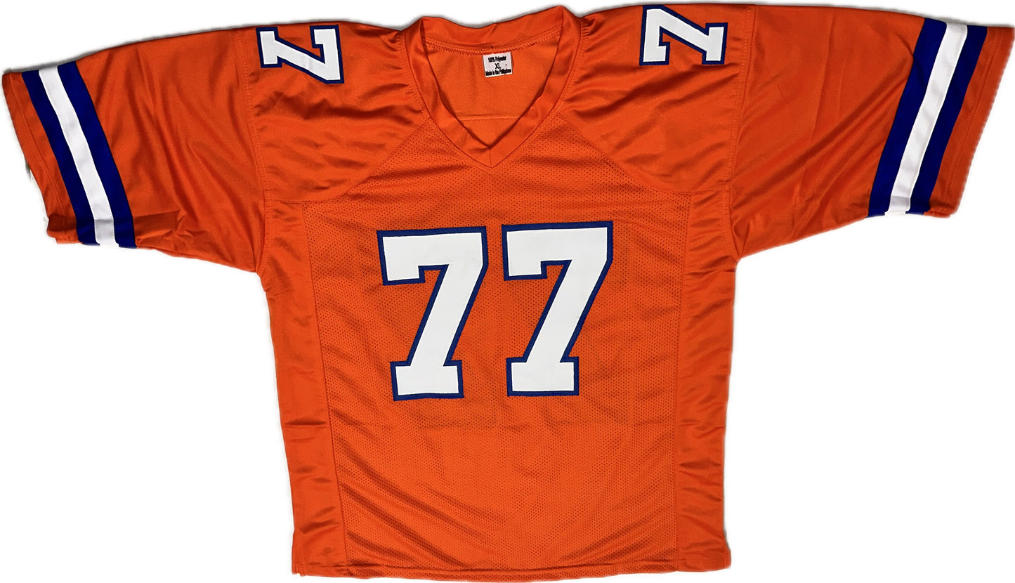 Karl Mecklenburg Custom Denver Autographed Football Jersey (PIA/JSA)