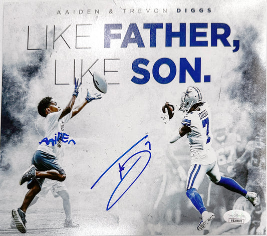 Trevon Diggs Aaiden Diggs Signed 8x10 Photograph Dallas Cowboys