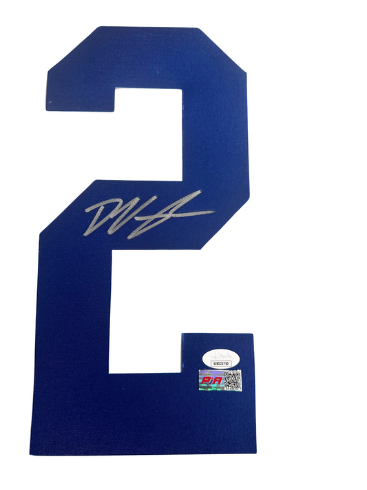 Deuce VaughnAutographed Dallas Blue Signed Tackle Twill Jersey NUMBER (PIA)