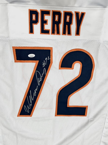William "The Fridge" Perry Signed Chicago Custom White Autographed Football Jersey (PIA/JSA)
