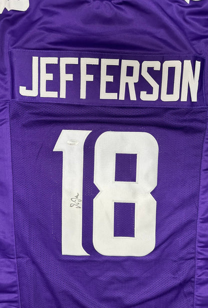 Justin Jefferson Signed Custom Purple Minnesota Football Jersey (JSA)
