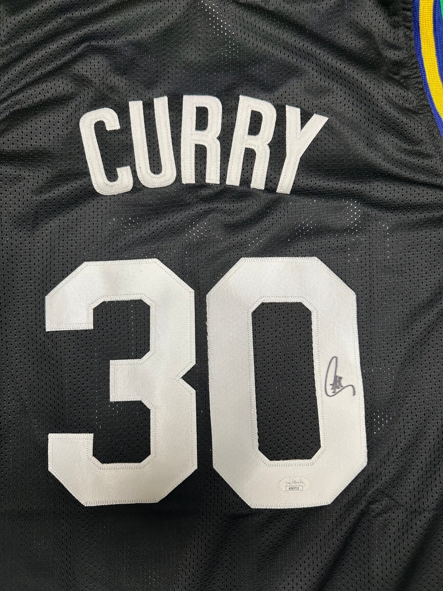 Stephen Curry Autographed Golden State Custom Black Jersey (JSA)