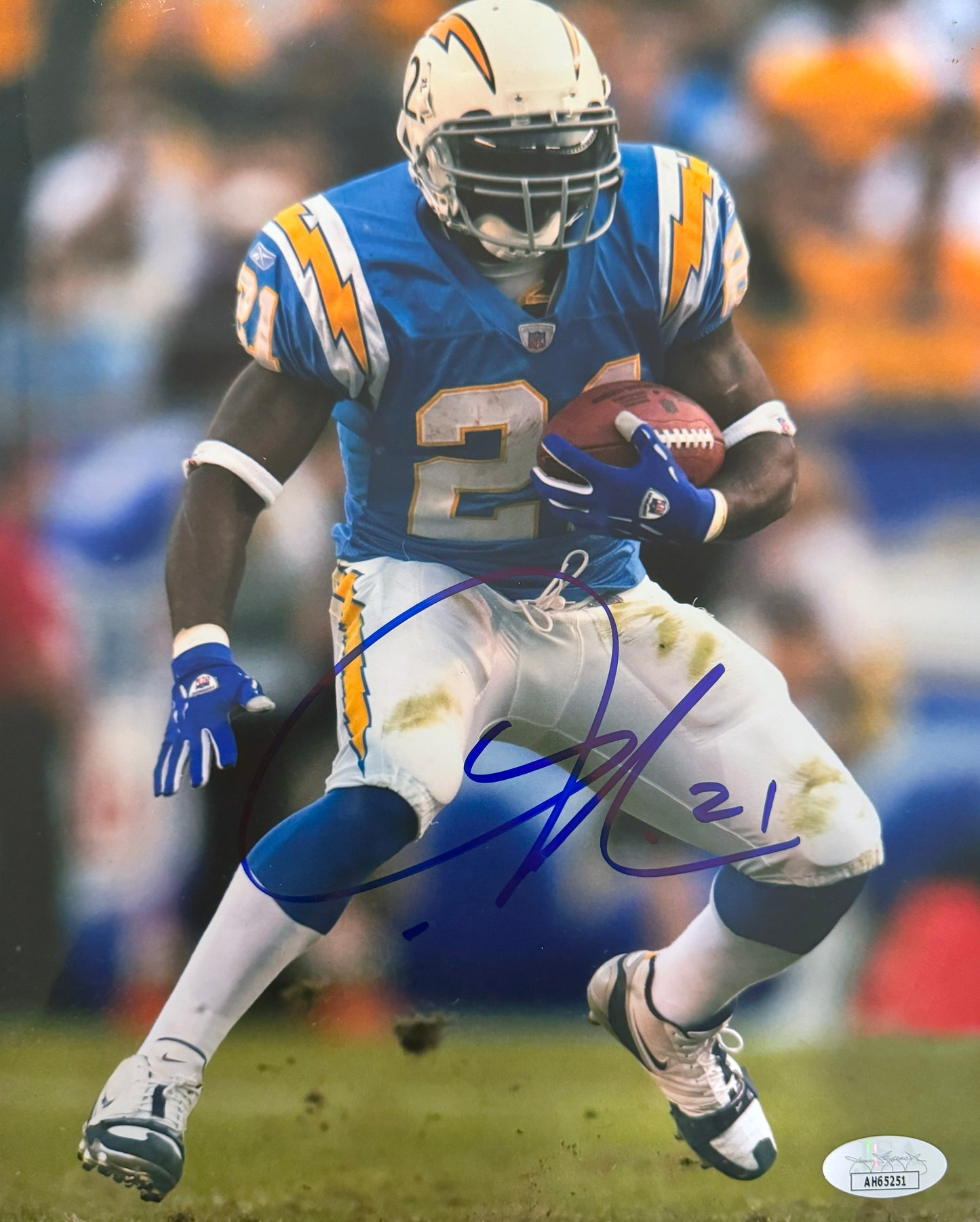 Ladainian Tomlinson San Diego Los Angeles Autographed Photo 8x10 JSA