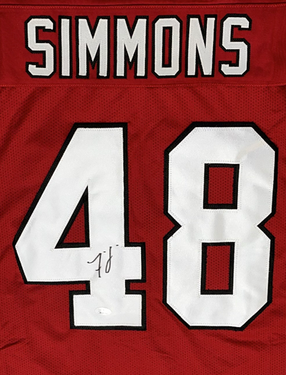 Isaiah Simmons Custom Arizona Autographed Football Red Jersey (JSA & PIA)