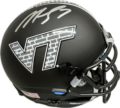 Michael Vick Virgina Tech Black Signed Mini Football Helmet (JSA)