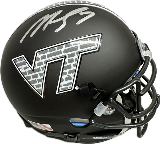 Michael Vick Virgina Tech Black Signed Mini Football Helmet (JSA)