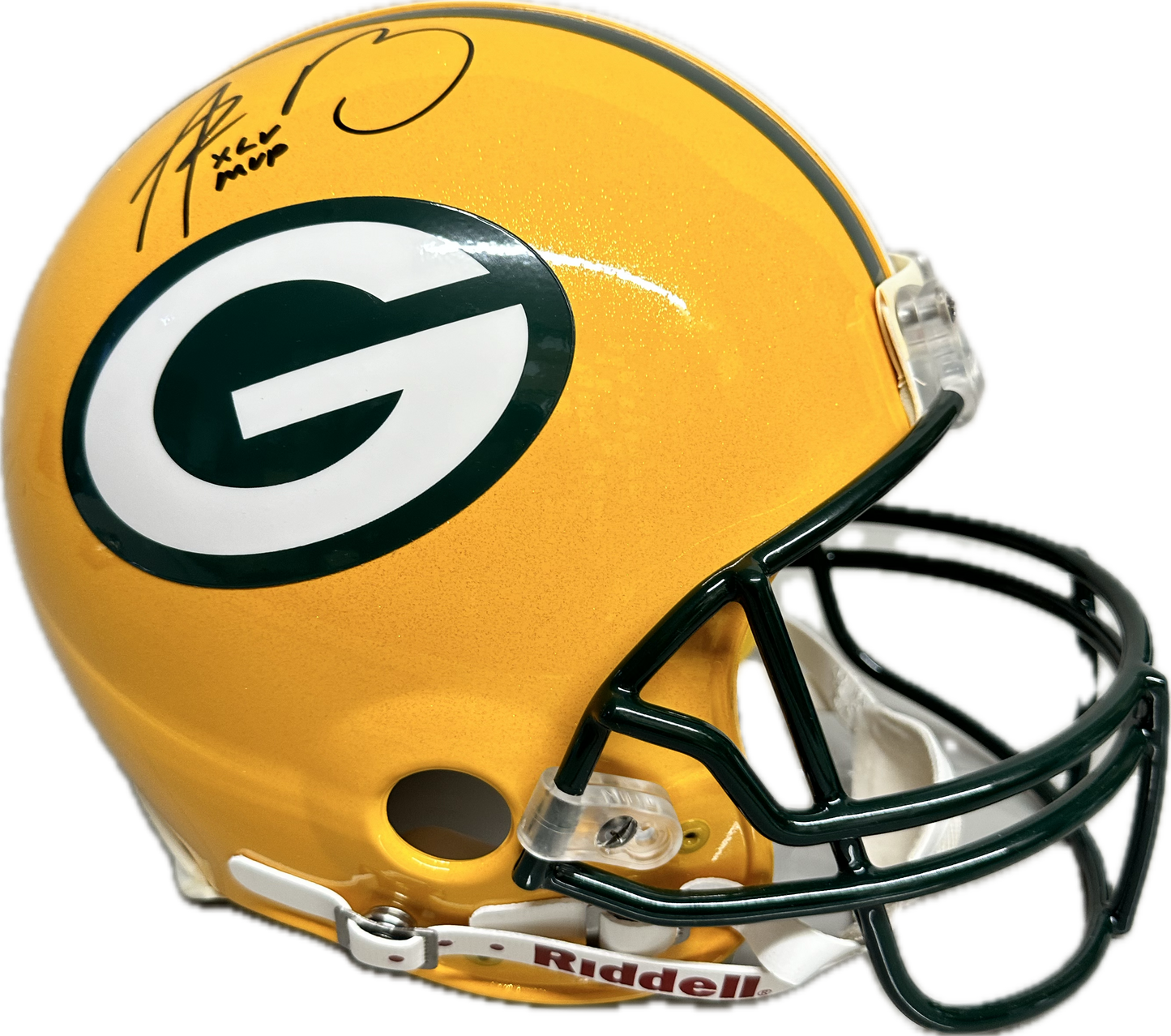 Aaron Rodgers Green Bay Inscription "XLV MVP"  Full Size Home Speed Football Helmet (JSA)