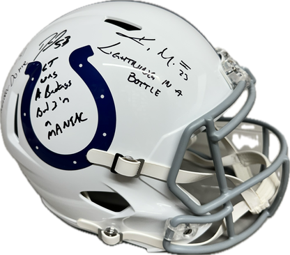 Moore/Willis/Leonard/Blackmon Colts Signed Indianapolis  Full Size Football Helmet (JSA)