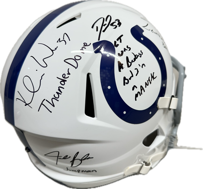 Moore/Willis/Leonard/Blackmon Colts Signed Indianapolis  Full Size Football Helmet (JSA)