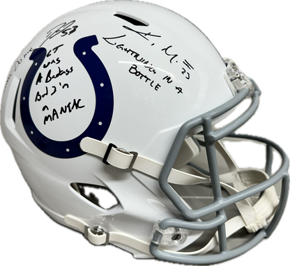 Moore/Willis/Leonard/Blackmon Colts Signed Indianapolis  Full Size Football Helmet (JSA)