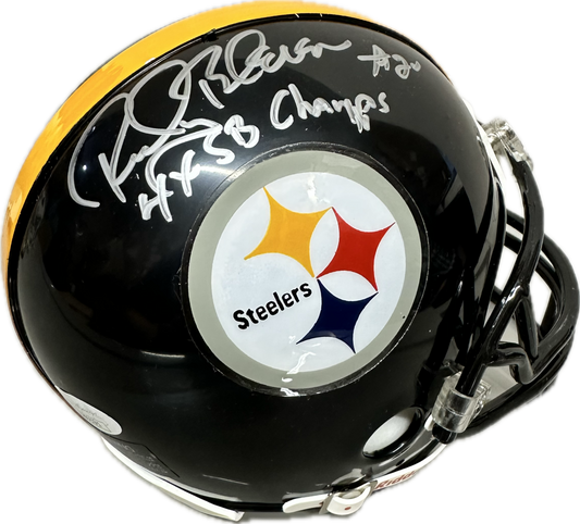 Rocky Bleier Pittsburgh Signed Mini Football Helmet (JSA) 4xSB Champs