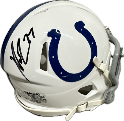 Xavier Rhodes Indianapolis White Speed Mini Football Helmet (JSA)