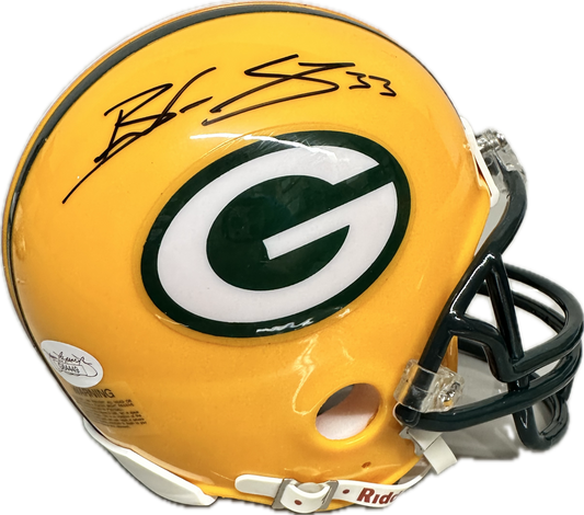 Brandon Saine Green Bay Signed Mini Football Helmet (JSA)