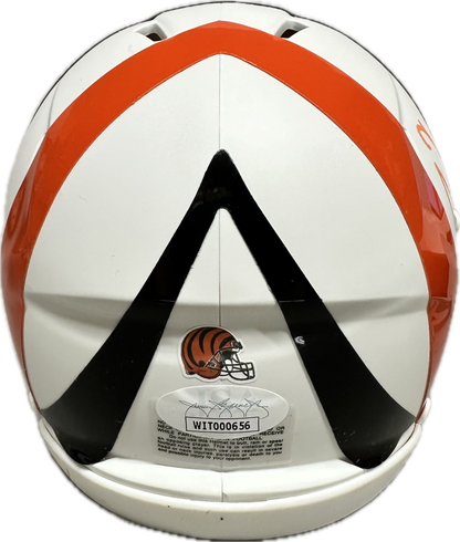 Tee Higgins Cincinnati Lunar Mini Football Helmet (JSA)