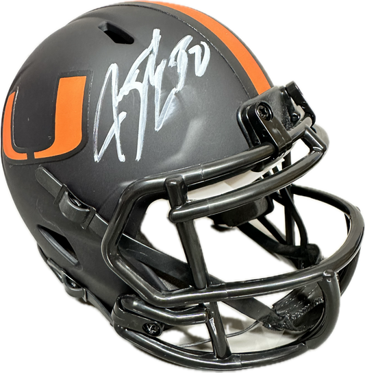 Jeremy Shockey Miami Univ. Eclipse Signed Mini Football Helmet (JSA)