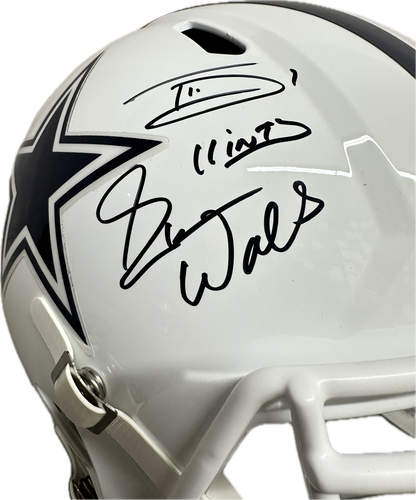 Trevon Diggs "11 INTs" and Everson Walls Signed Full Size White Helmet Football Helmet (JSA)