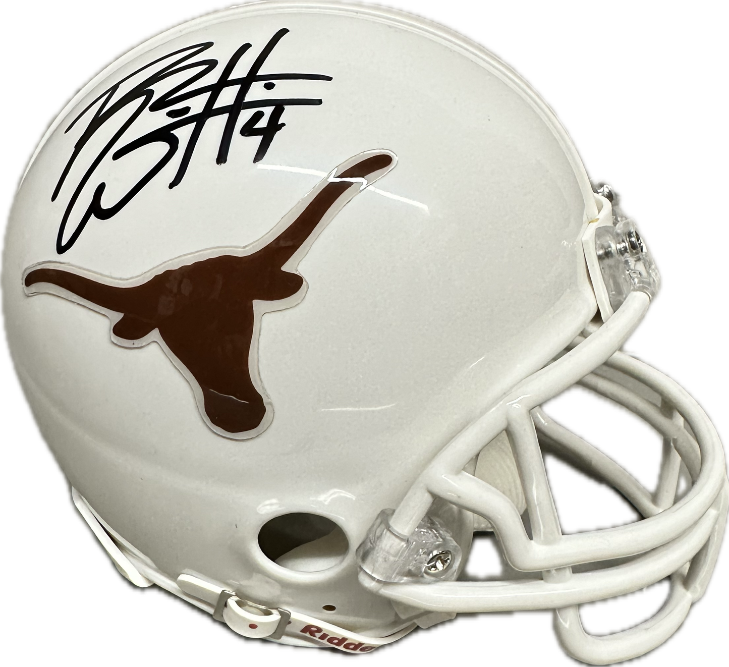 Texas White Signed Mini Football Helmet (JSA)