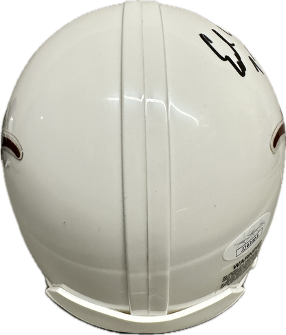 Earl Cambell "HT 77" Inscription Texas White Signed Mini Football Helmet (JSA)