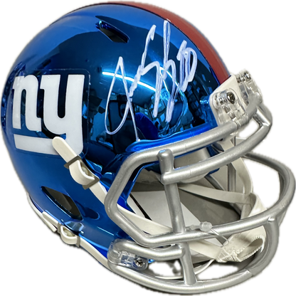 Jeremy Shockey New York Mirror Chrome Signed Mini Football Helmet (PIA/JSA)