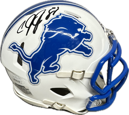 Calvin Johnson Detroit White Signed Mini Football Helmet (JSA)